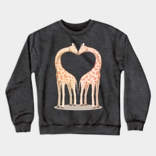 Two Giraffes Kissing Crewneck Sweatshirt